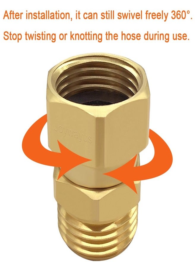 Joywayus Brass Garden Hose Swivel Connector 3/4" GHT Female x 3/4" GHT Male 360 Degree Swivel No Kinking Adapter - Image 3